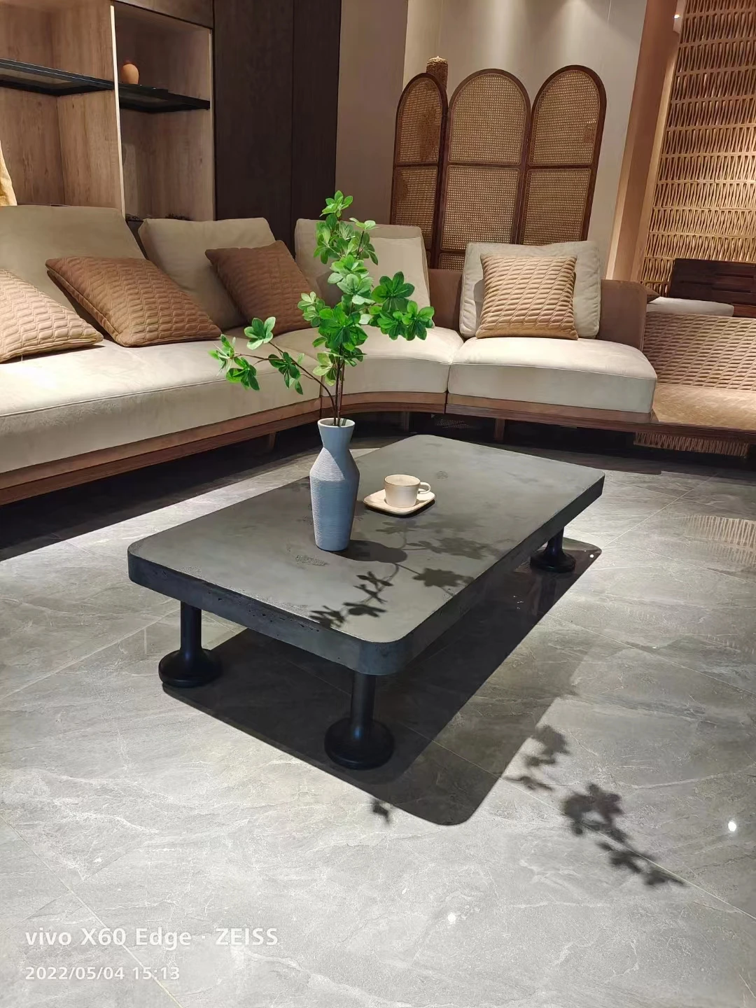 Factory sales high strength durable outdoor rectangular fiberglass cement concrete dining table