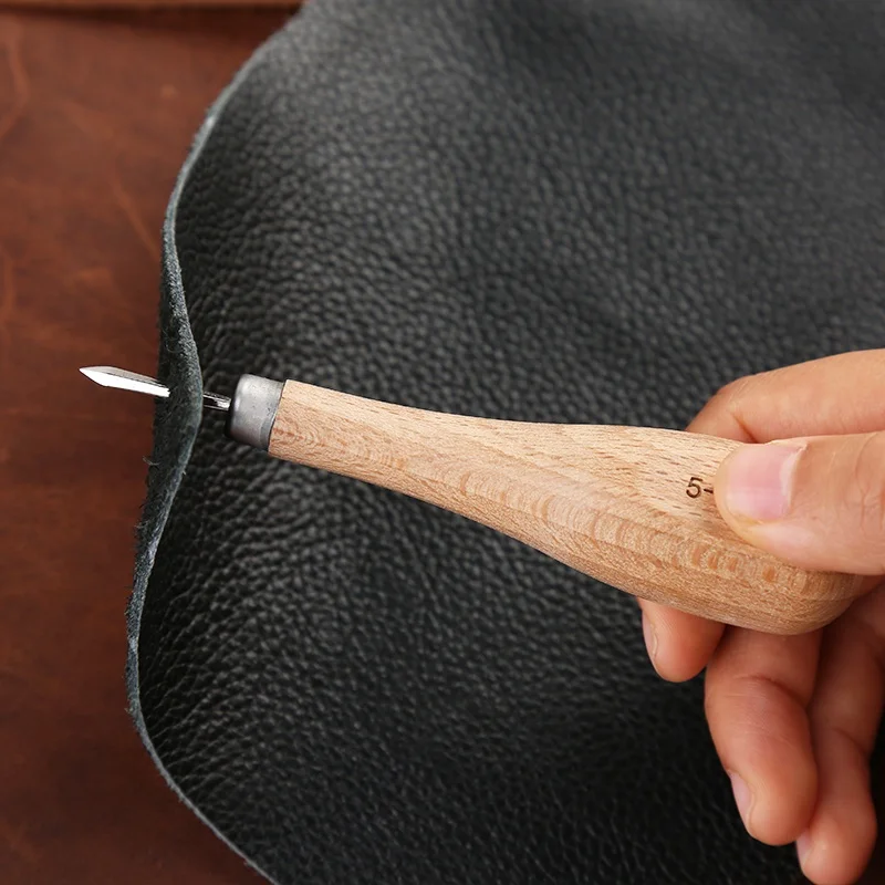 Leather Punching Tools for Making Hole Wood Handle Sharp Awl