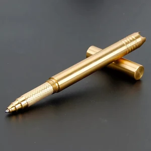Brass Tactical Pen Custom Logo Metal Signature Ball Pen Customized Logo Self Defense EDC Business Gift Pen
