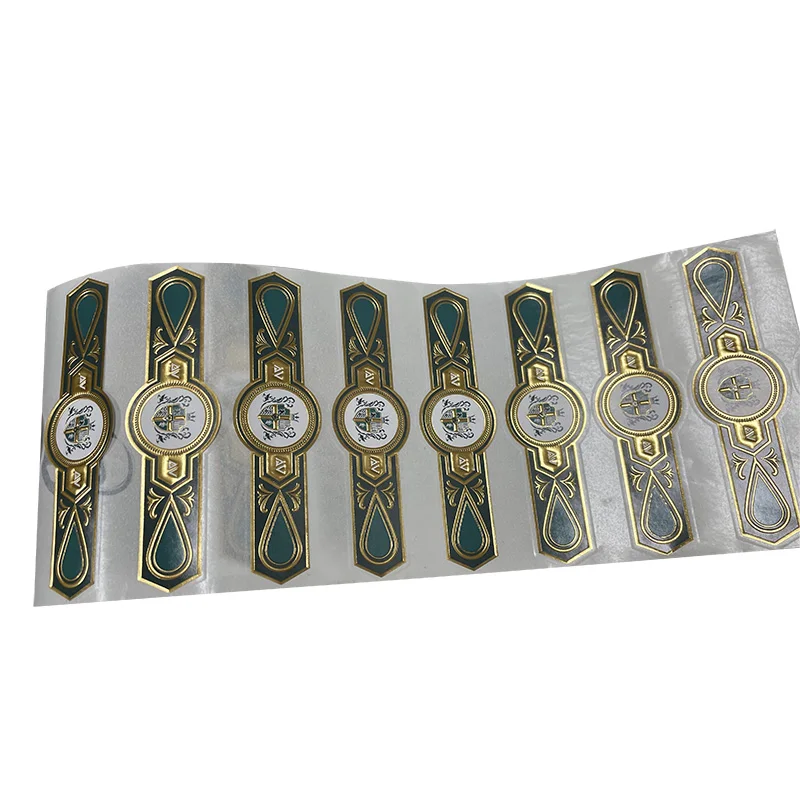 Custom Cigar Ring Printing Customize Gold Foil Embossed Cigar Bands Sticker Cigar Labels for Packaging Labels