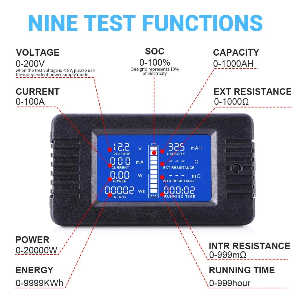 DC Battery Monitor 300A Shunt With wiring Tools For RV Car Solar Syste