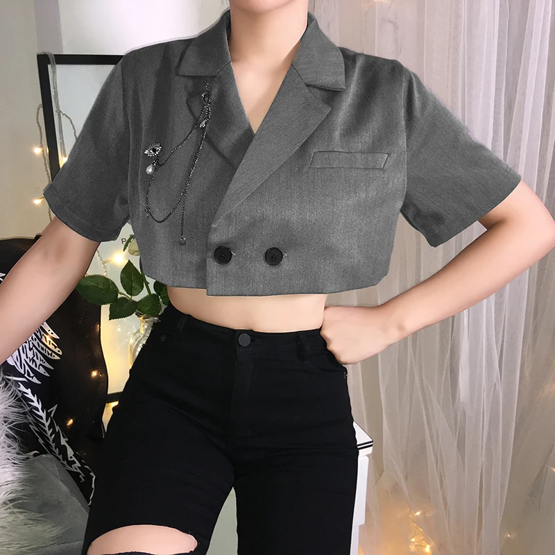 ladies cropped blazer