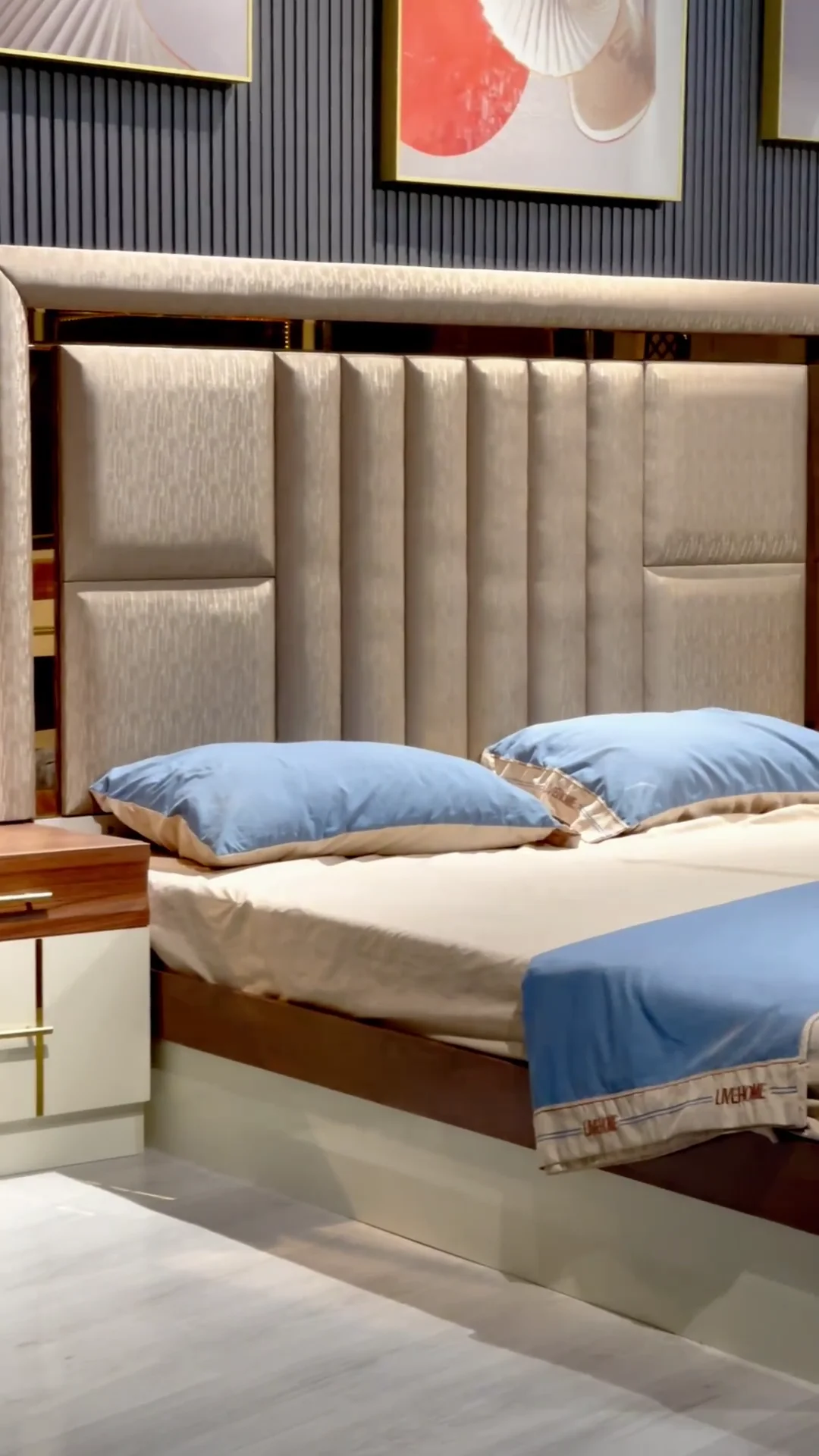 Cheap Wholesale Wooden King Size Double Bed Leather Headboard Master