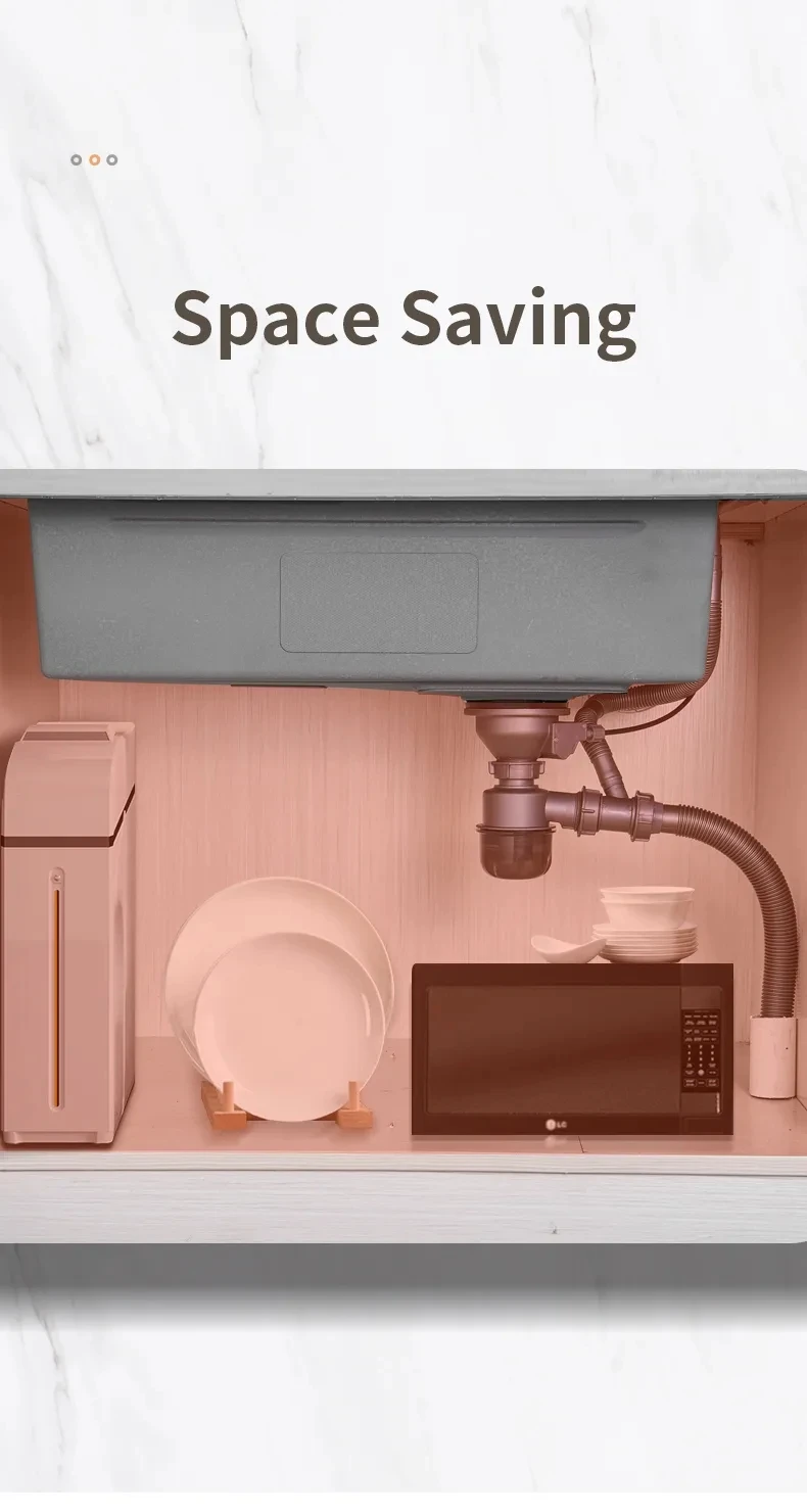 304 Stainless Steel Single Hidden Kitchen Sink with Faucet