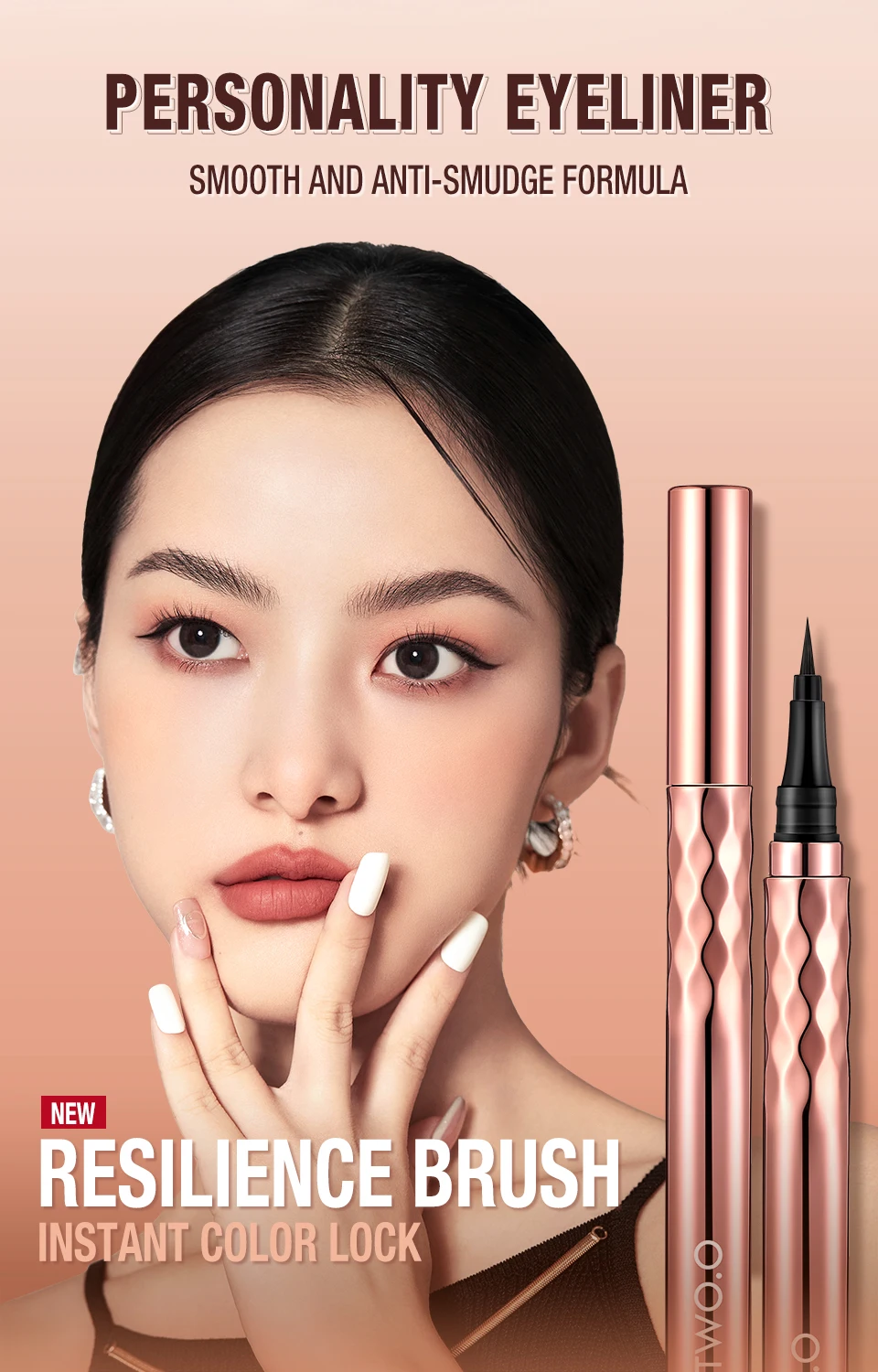 O Two O Makeup Black Waterproof Eye Liner Long Lasting Fast Dry