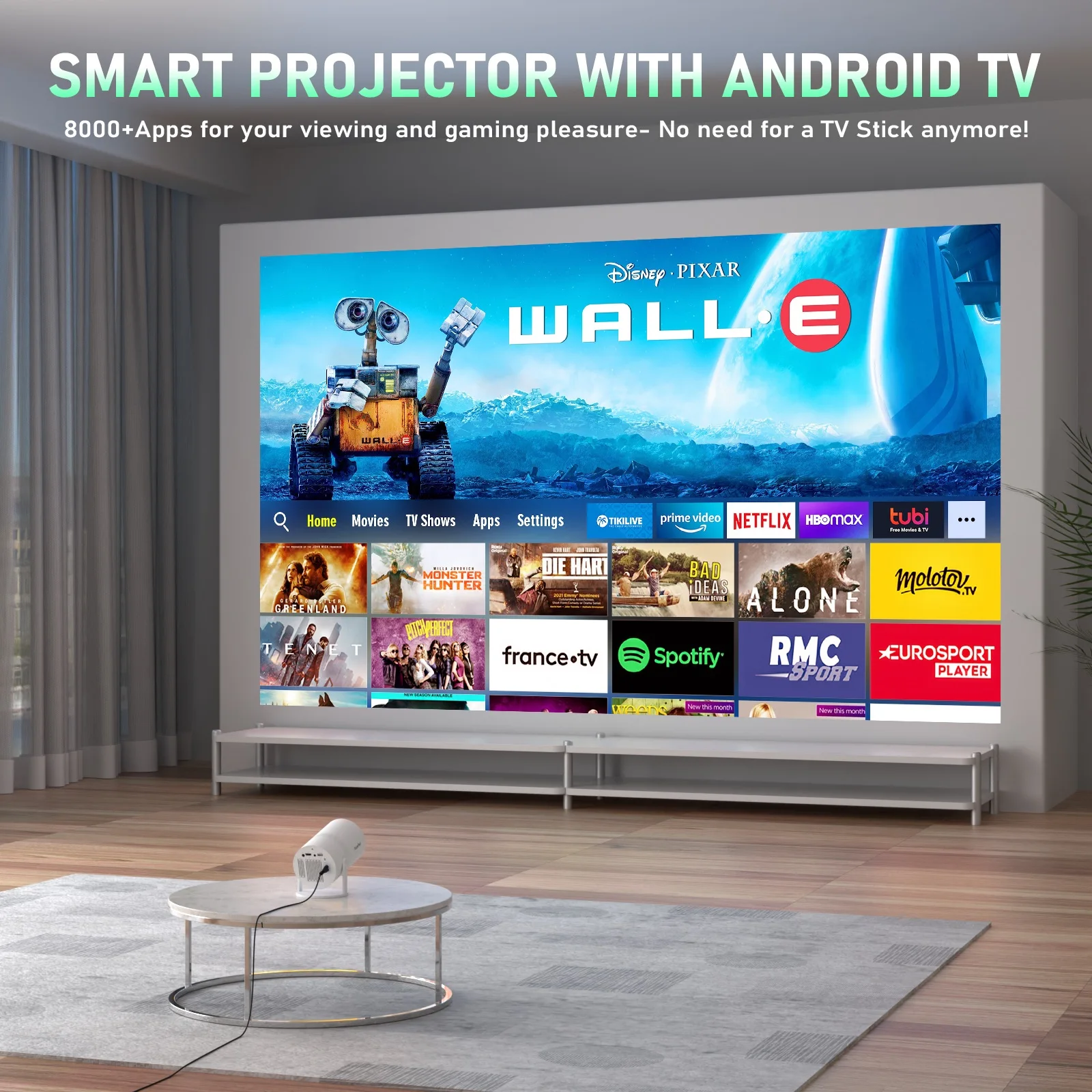 Alibaba Projector HY300 Mini Portable 4K Android Smart Projector Built-In Stereo Speakers ...