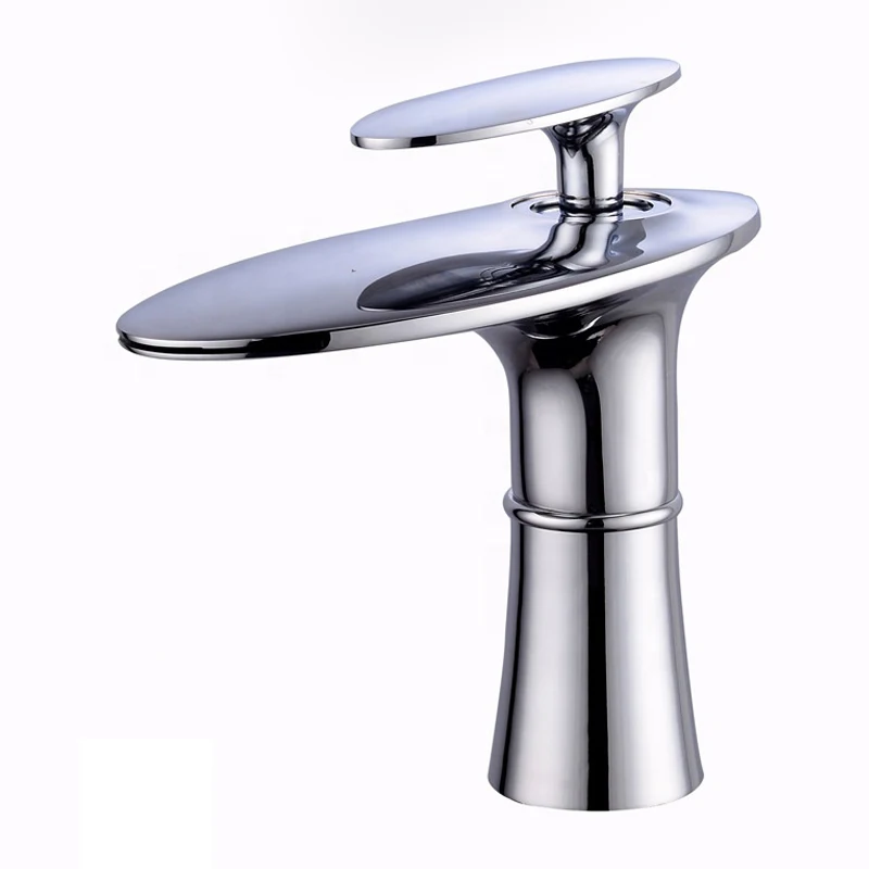 Wholesale Modern Bathroom Brass Water Mixer Tap White Waterfall Basin Faucet
