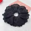 Four-hole lace trim - double-layered black