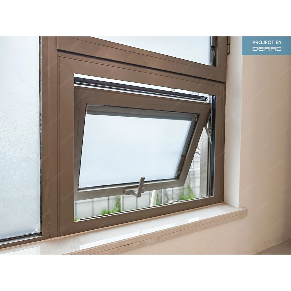 DERAD Factory Direct Sales Glass Windows Aluminium Awning Window with Tempered Low-E Glass supplier