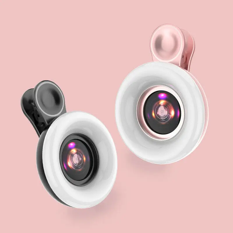 lente macro lq-190 para teléfono móvil con anillo de luz para salón de  belleza