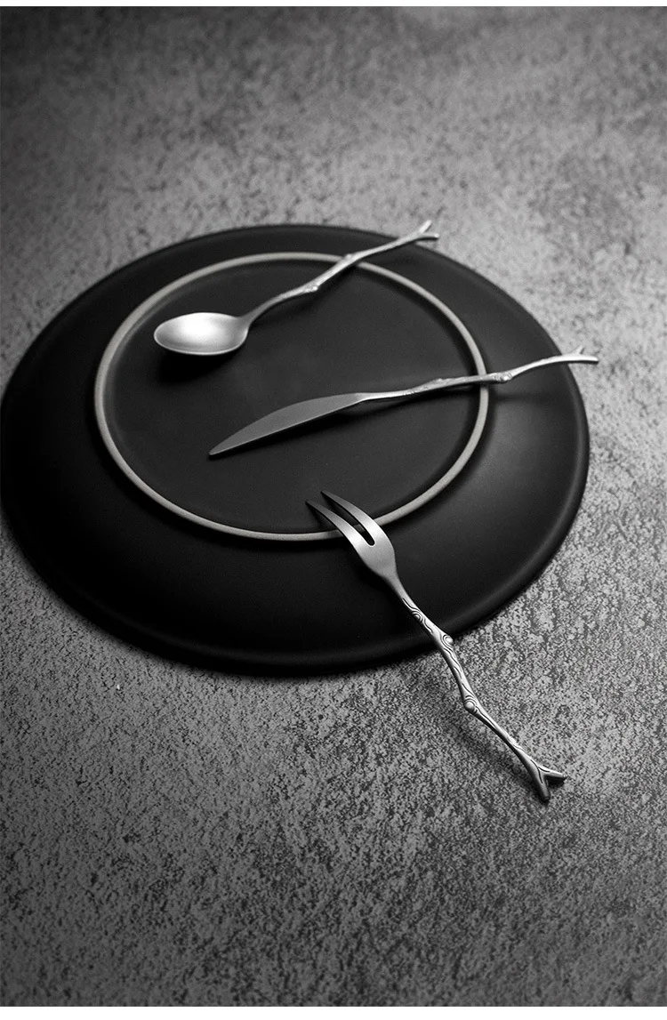 Hot Sale Stainless Steel Cutlery Black Flatware Matte Knife Fork Spoon Silverware for Restaurant