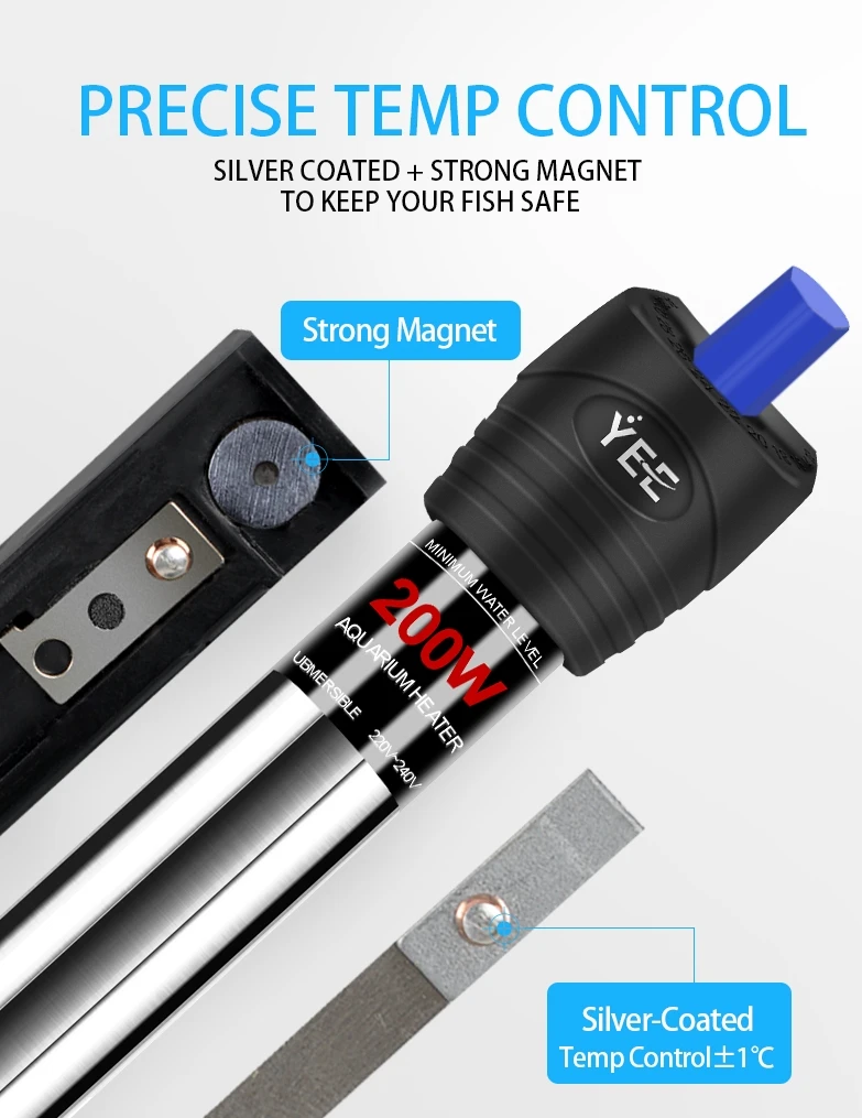 Yee Preset Glass Aquarium Heater 25w 50w 100w 200w 300w Submersible