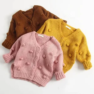 2026 High Quality Orbs Decorate Unisex Knitted Cardigans Kids Sweaters