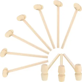 140mm Mini Wooden Hammer for Chocolate Accessories Pets Toys for Kids Educational Toy Crab or Lobster Seafood Hammers
