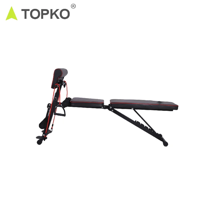 TOPKO Fitness Adjustable Strength Training Bench for Body Workout with Fast Folding Gym Equipment Weight Bench