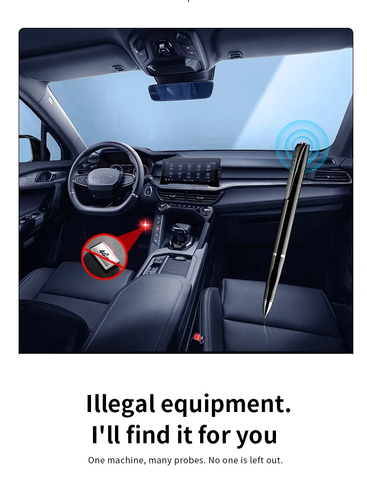 Ball Pen Flashlight RF Frequency Signal Detector X16 Magnetic GSM Tracking Device Finder Wireless RF Scanner Anti-Spy Detector