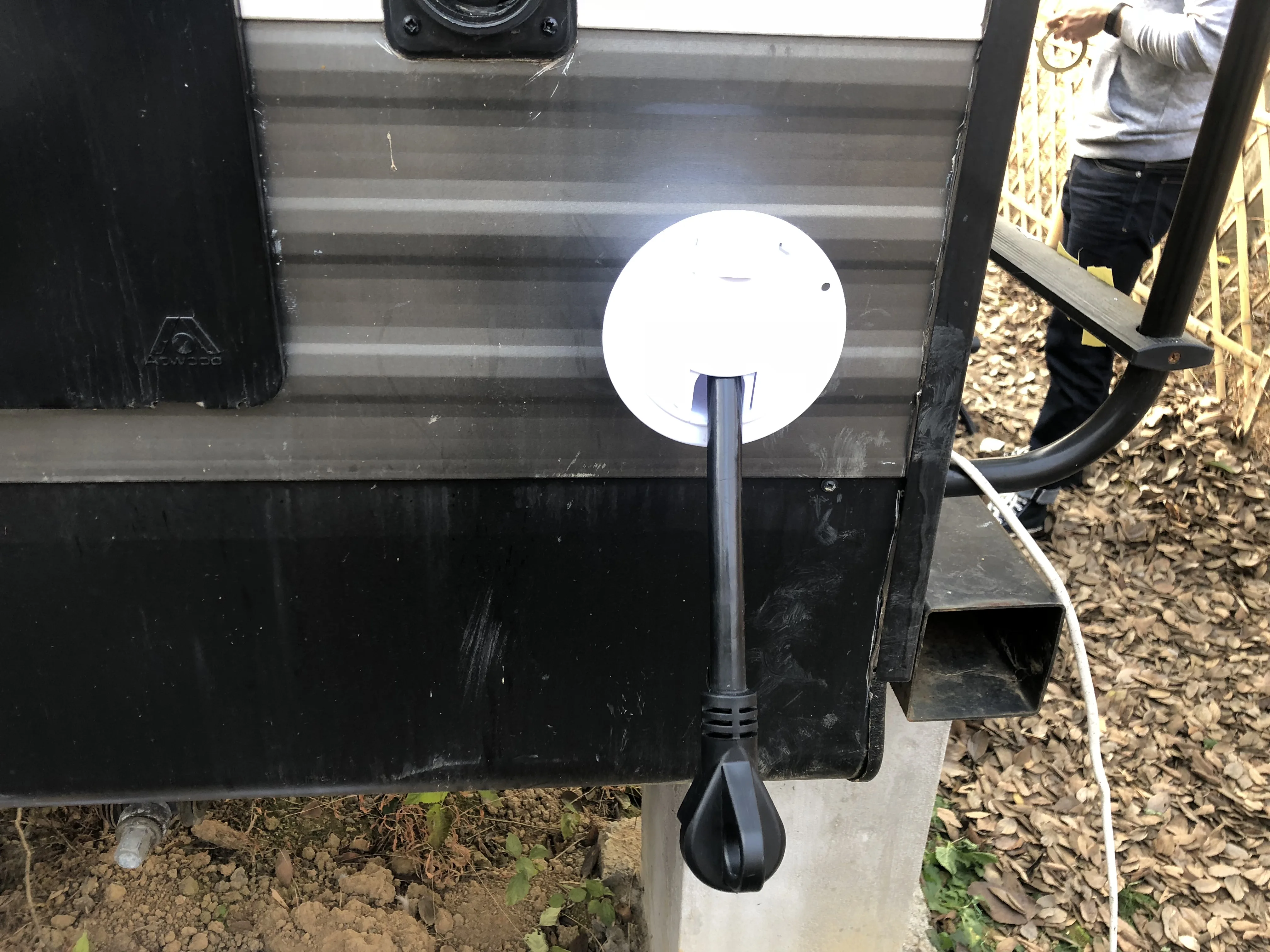 Round Electric Cable Rv Hatch For 30 And 50 Amp Cords Camper Electric