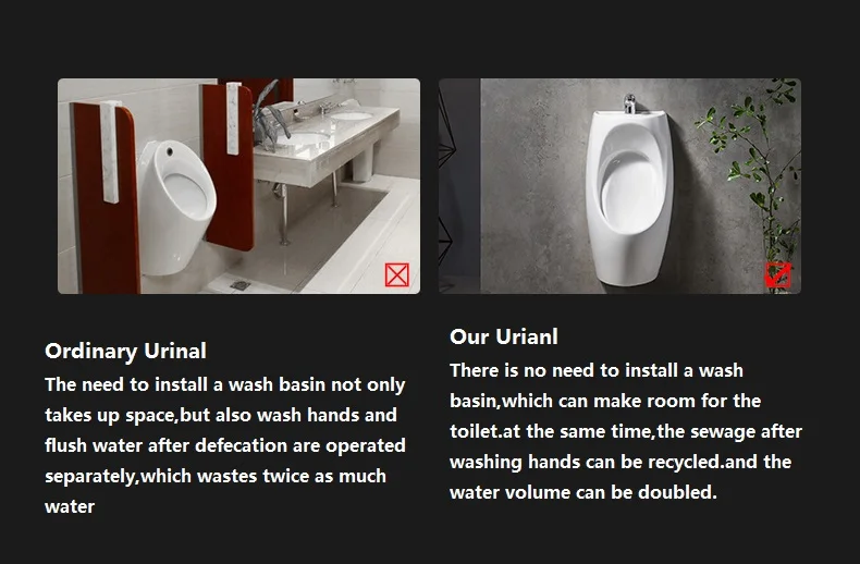 Custom Male Wc Urinals Wall Mounted With Wash Basin Buy Urinals Wall