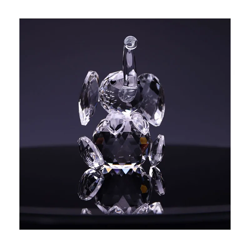 Transparent Crystal Elephant Figurines Glass Mini Animal Sculpture For Wedding Favors Gifts