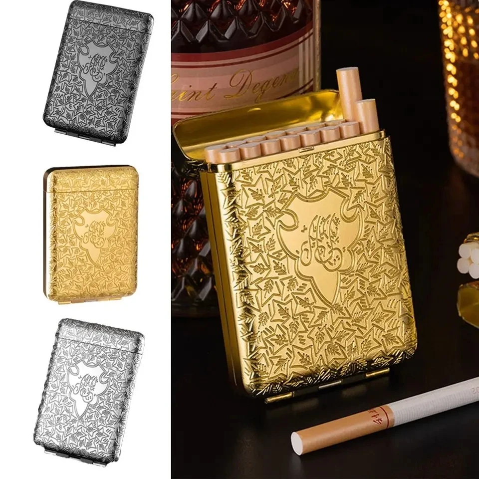 tommy shelby peaky blinders cigarette case KY Premium Quality 20 Sticks Vintage Tommy Shelby Portable Engraved Metal  Aluminum Cigarette Case with Lighter