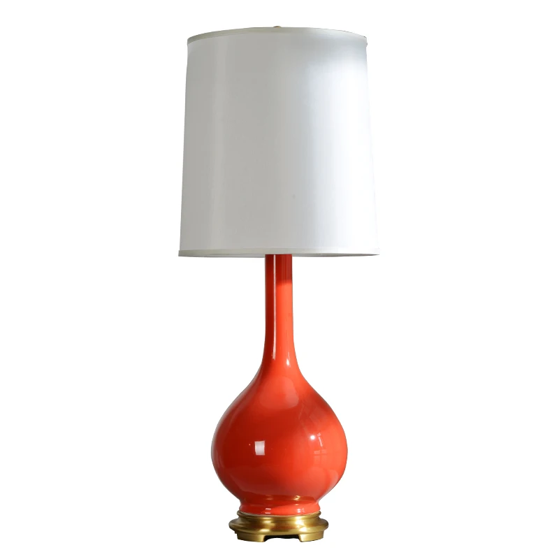 red color table lamp