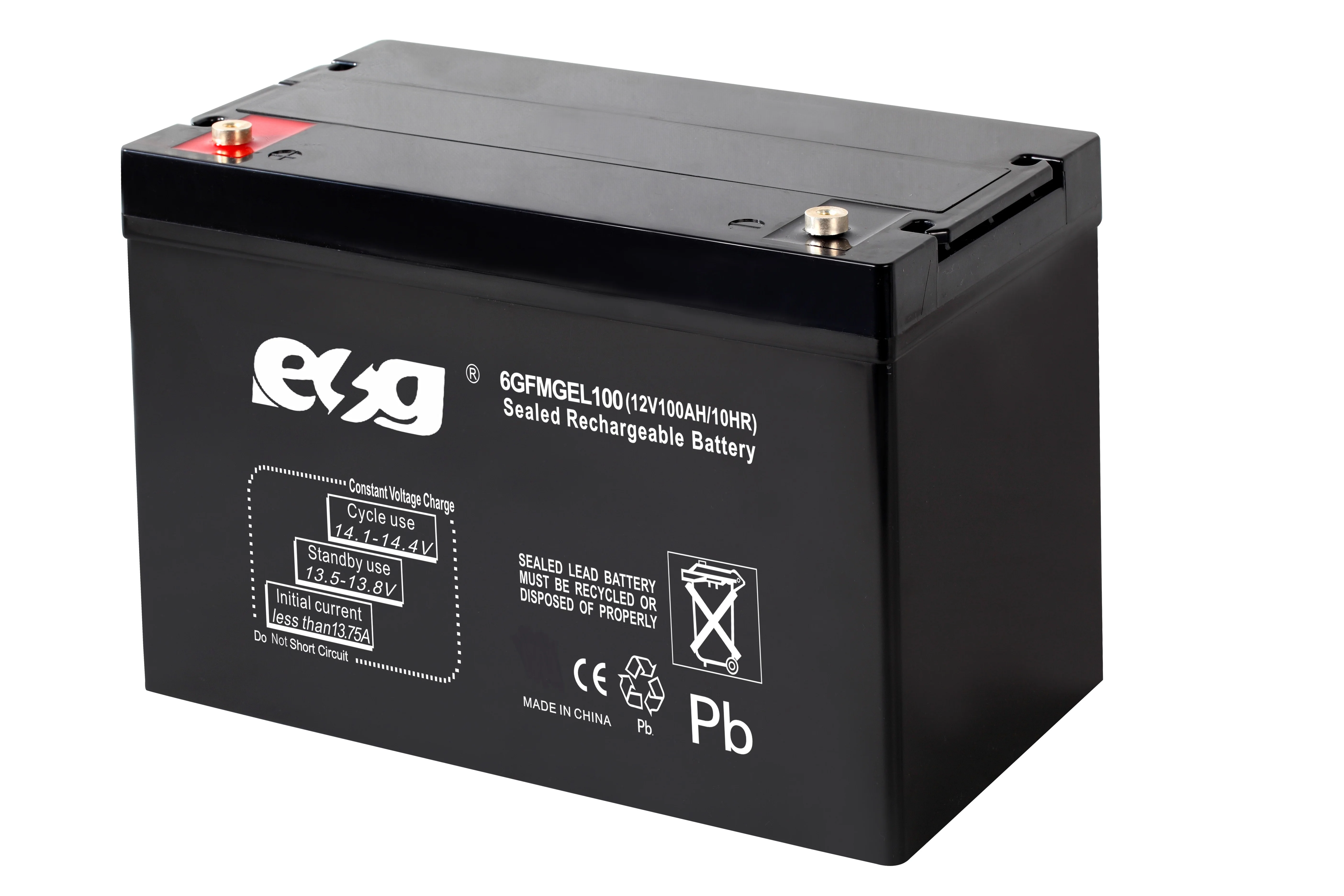 ESG  for geothermal energy 12V 100AH lead acid smf vrla solar storage battery