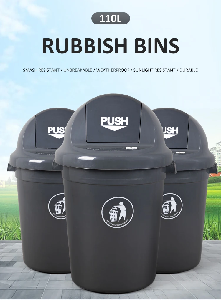 110l Plastic Round Recycling Dustbin With Push Lid For Sale Buy 110l