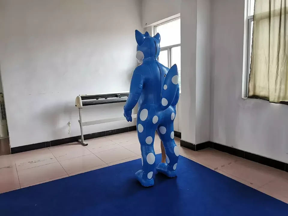 Newest Design Inflatable Cartoon  PVC Inflatable Blue fox Suit Advertising
