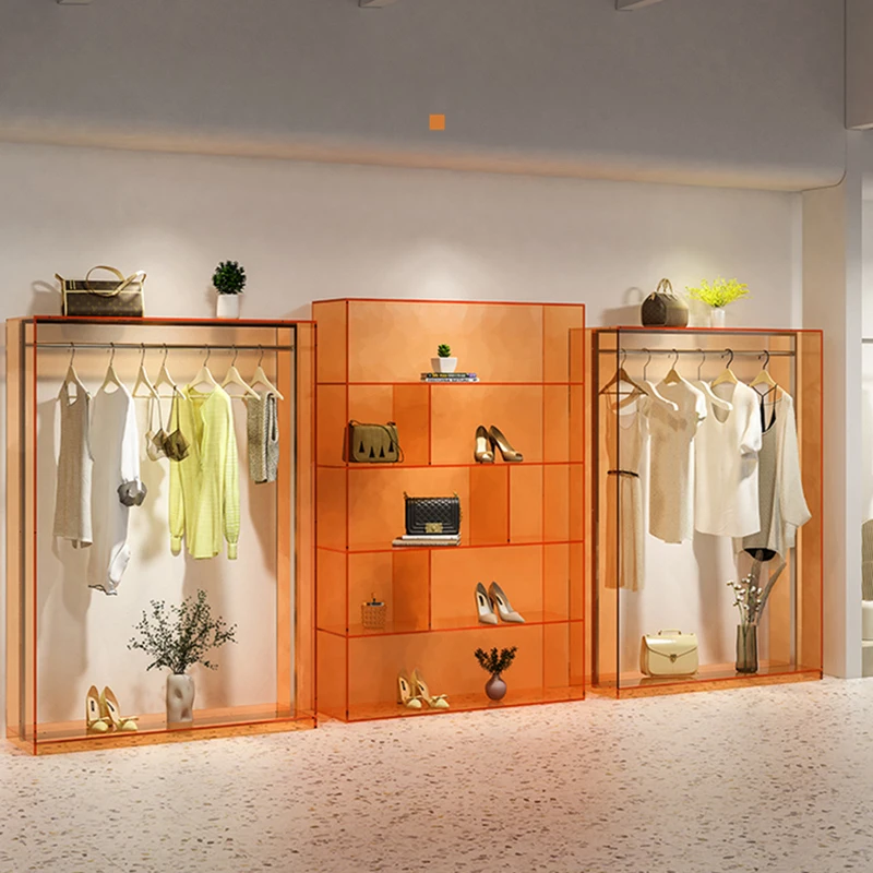 Acrylic Clothing Display Rack Transparent Display Cloth Multifunctional Acrylic Shelves