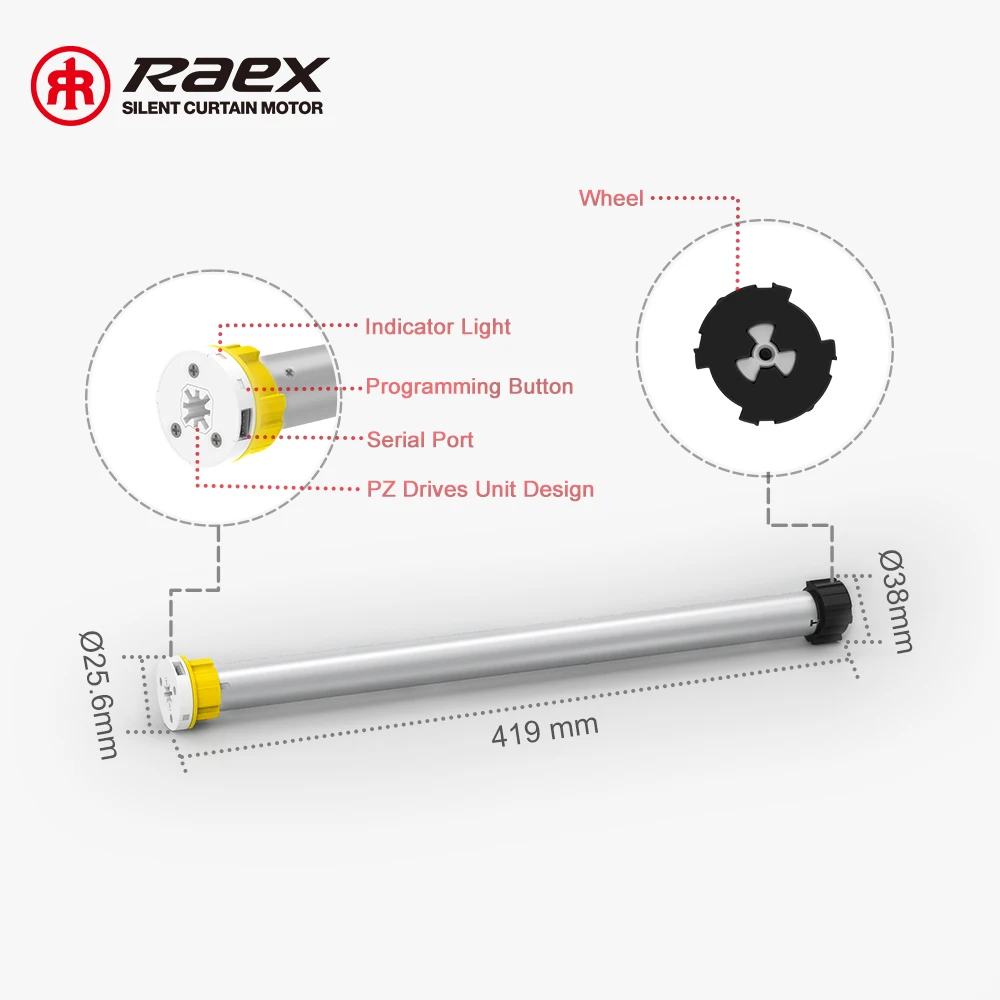 Indoor Motorized Raex Tuya Shade Outdoor Homekit Smart Roller Blind Motor