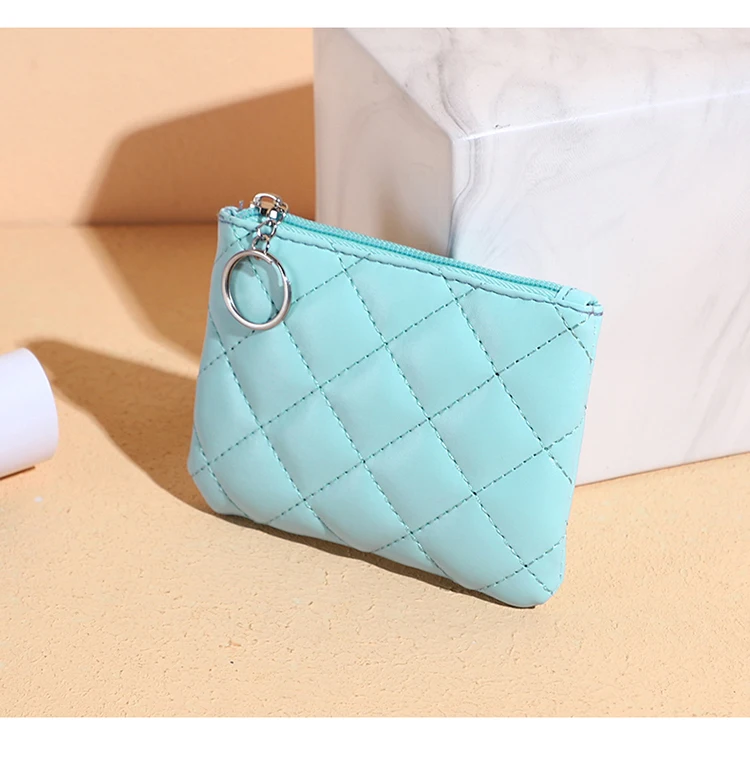 Quilted Mini Wallet - Light Blue