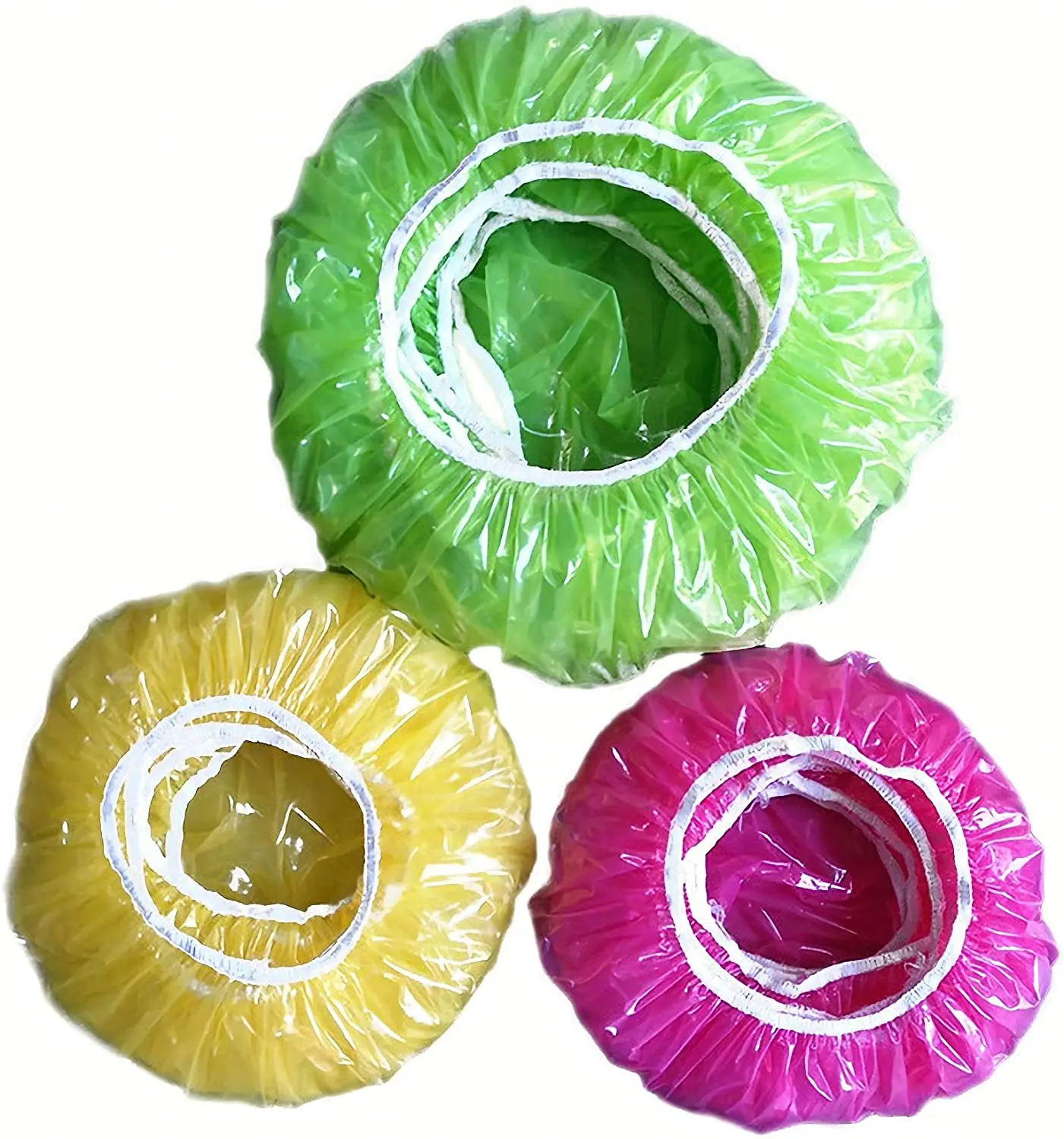 60pcs Reusable Elastic Stretch Bowl Covers With Stretch Pe Plastic