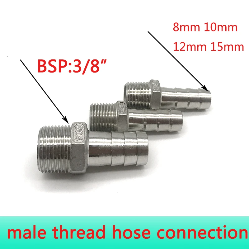 Stainless Steel 304 Bsp Male Thread Pipe Fitting Barb Hose Tail Connector Buy Hose Tail 9922