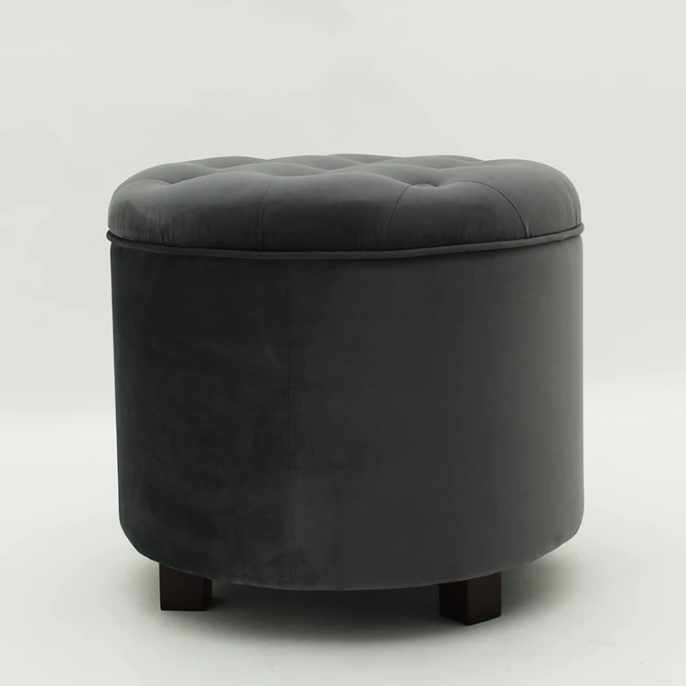 Customized 2021 Tufted Ottoman Velvet Storage Sofa Ottoman Stool Chair