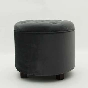 Customized 2021 Tufted Ottoman Velvet Storage Sofa Ottoman Stool Chair