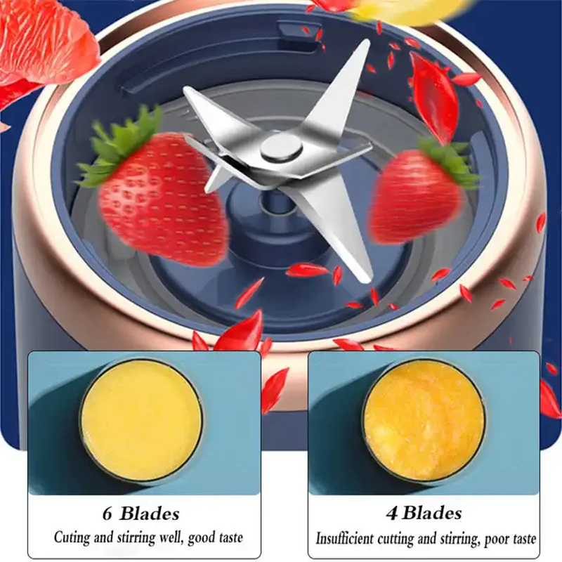 Multifunction USB Rechargeable Blender Fruit Juicer 400ML 40W Portable Juicer With Bottle and Lid