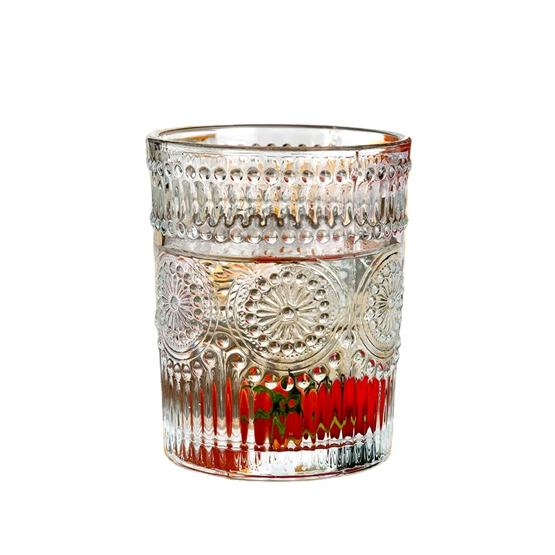 Romantic Water Glasses, 12 oz Vintage Tumblers for Wine & Cocktails -  Luxury Reusable Glassware for Home & Event Decor