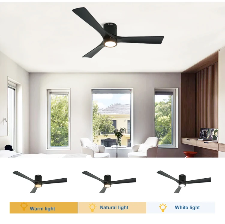 1stshine Led Ceiling Fan Solid Wood Blades Decorative 52 Inch Flush