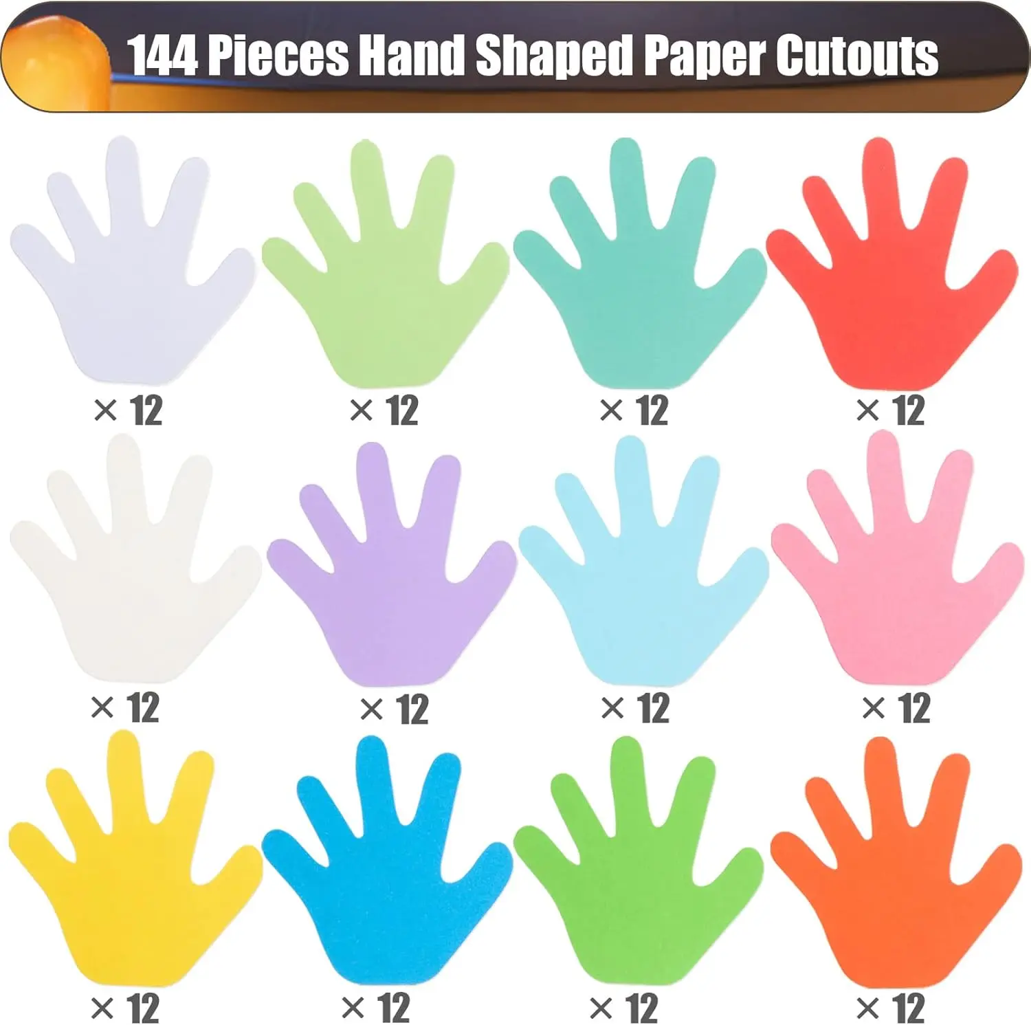 Hand Cutouts Paper Hand Shape Cut-Outs Assorted Color Handprint Shape ...