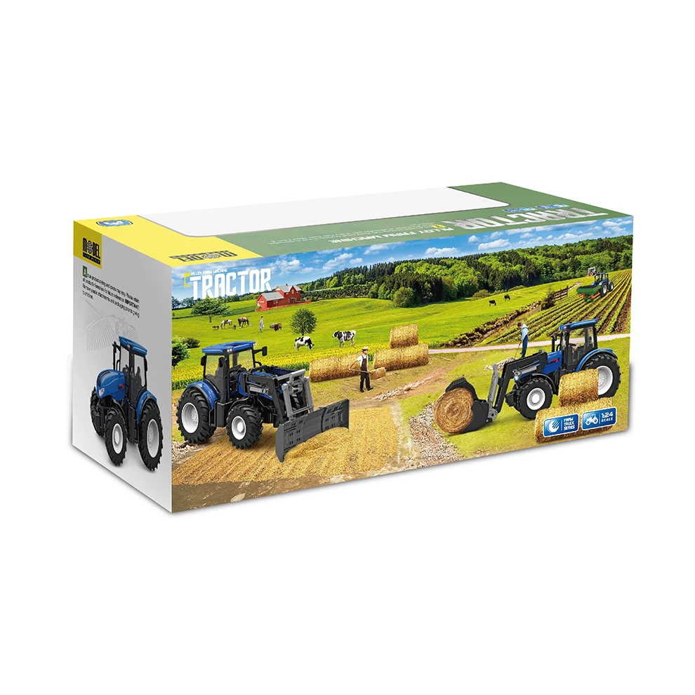 2.4GHZ 6 CH 1/24 Scale Model John & Deered Diecast Farmer Vehicle Toys RC Tractor With Flattening