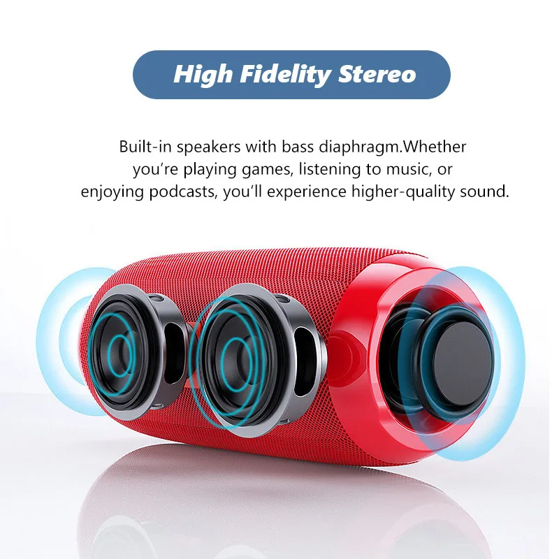 Portable Speaker TG117 Waterproof Blue tooth Speaker Outdoor Subwoofer Bass Wireless Speakers Loudspeaker FM TF - ANKUX Tech Co., Ltd