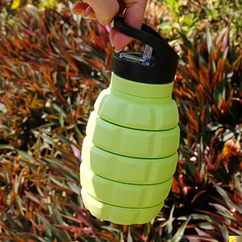 Creative silicone Grenade design folding cup outdoor sports portable water  bottle cycling sports large capacity water bottle - AggPo Wholesale