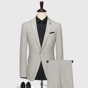 Plus Size Wedding Party Customize 3 Piece Fit Design Formal Wool Custom Made Formal blazer Coat Men Business Suits