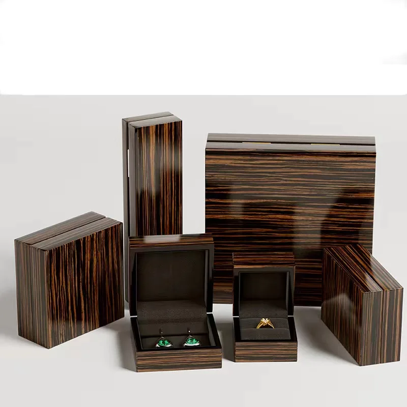 Forte Custom Luxury Wooden Jewelry Box Black Wood Jewelry Set Box