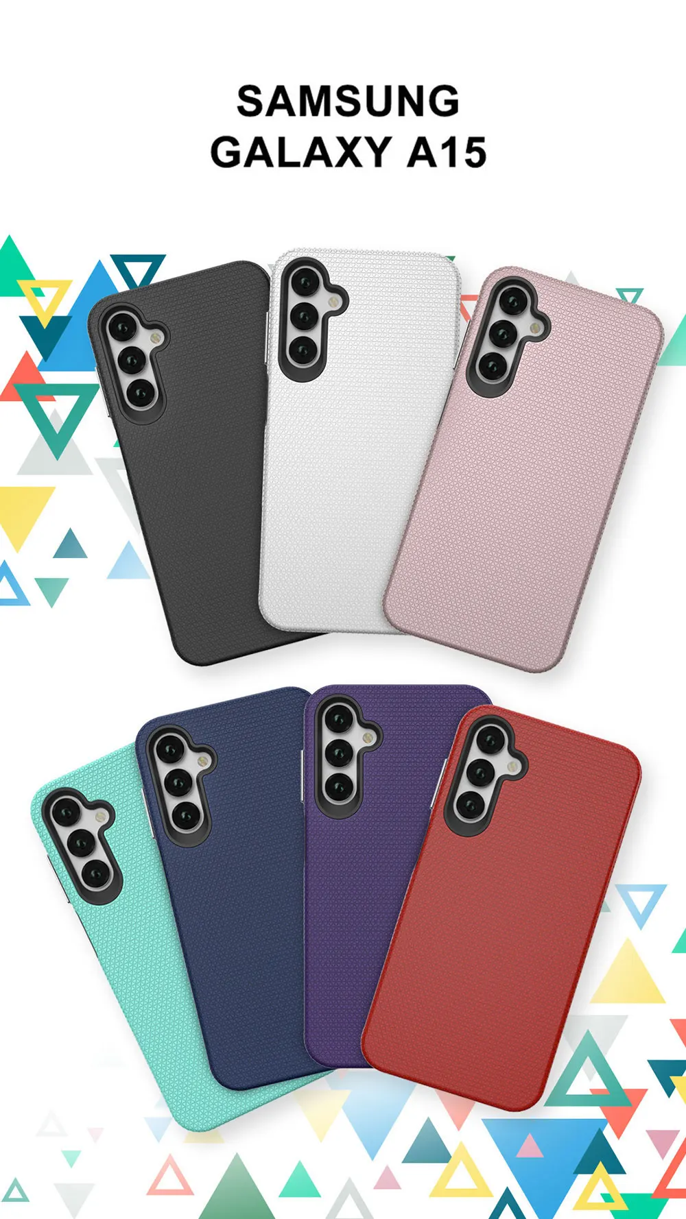 Tpu Pc Phone Case For Samsung A55 54 35 34 25 24 15 14 S24 Ultra Simple Business Triangular Grain Multiple Colors Sjk404 Laudtec factory