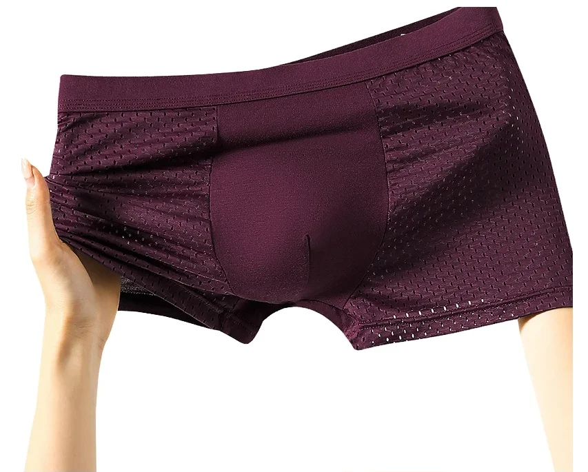 Latest Design Men Ice Silk Cooling Mesh Boxer Shorts Underwear Men Breathable Boxers