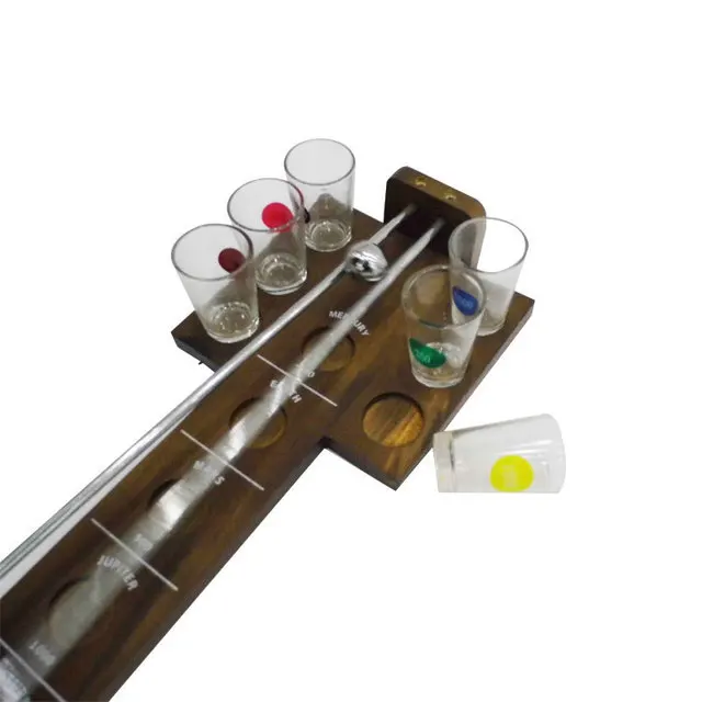 Wooden Product with 6 Shot Glasses Steer Stan for Drinking Game Set Wooden Shot Glass Holder