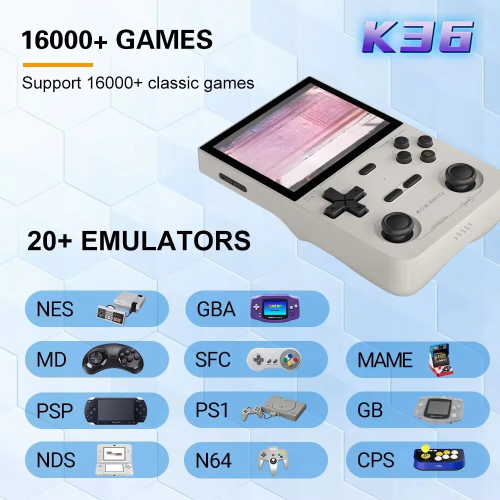 Kinhank K36 ポータブルミニハンドヘルドゲーム機 20000ゲーム 50