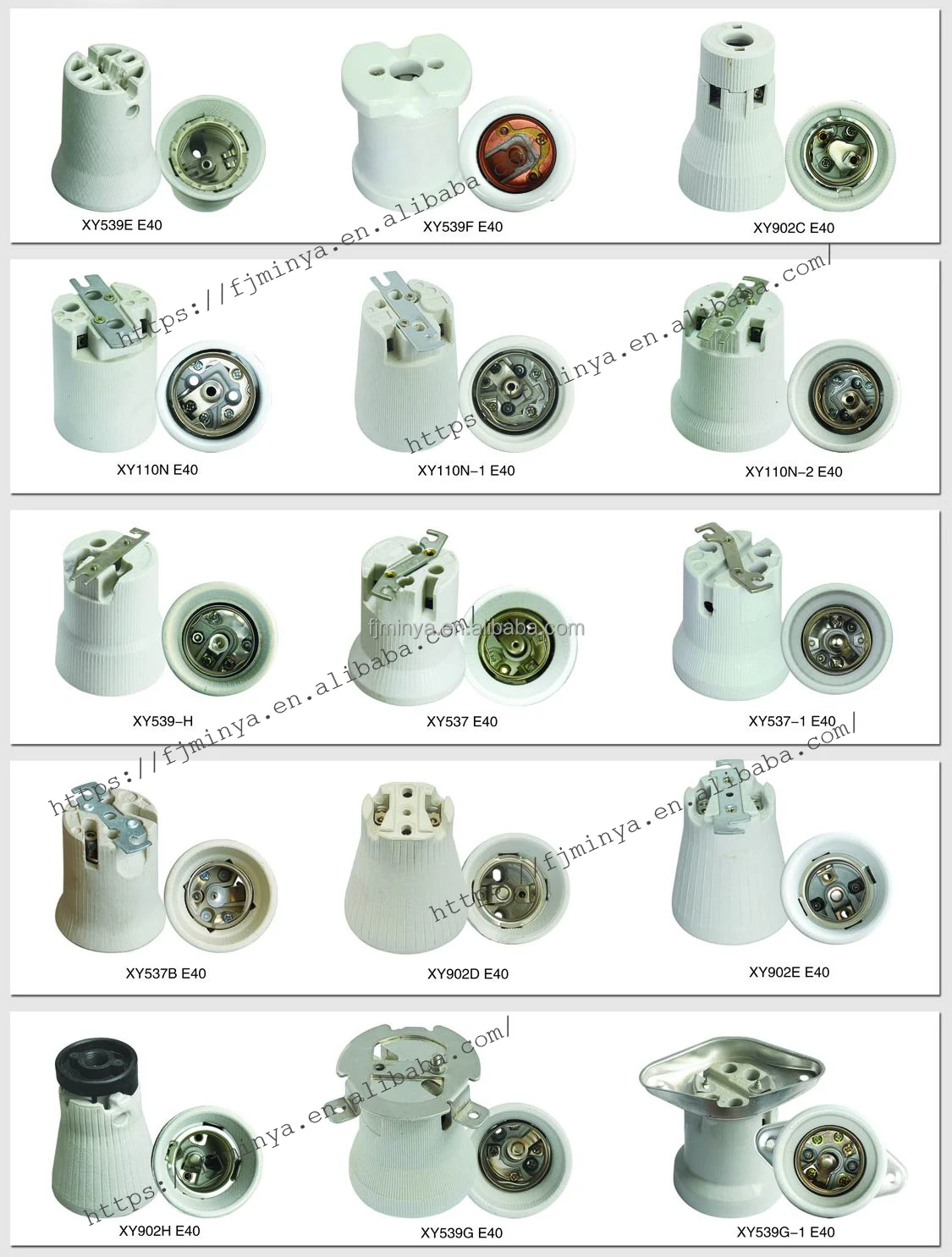 E40 E39 Ceramic Lamp Holders With Aluminum Cover Porclelain Bulb Base