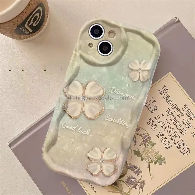 Phone Case Novel Design Clover Phone Case, Suitable for iPhone 16 15 Pro Max 14 13 12 11, Matte Style Phone Back Case.